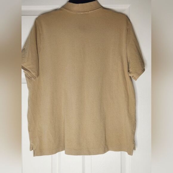 Lauren Ralph Lauren Polo 1X Sand Beige Shrtsl LRL Logo 100% Cotton Men's Shirt - Picture 4 of 7